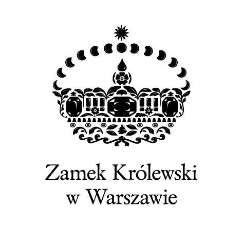 Logo Zamku Królewskiego w Warszawie – stylizowana czarna korona z ornamentami nad napisem „Zamek Królewski w Warszawie” na jasnym tle.